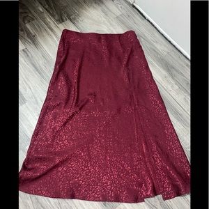 Satin midi skirt